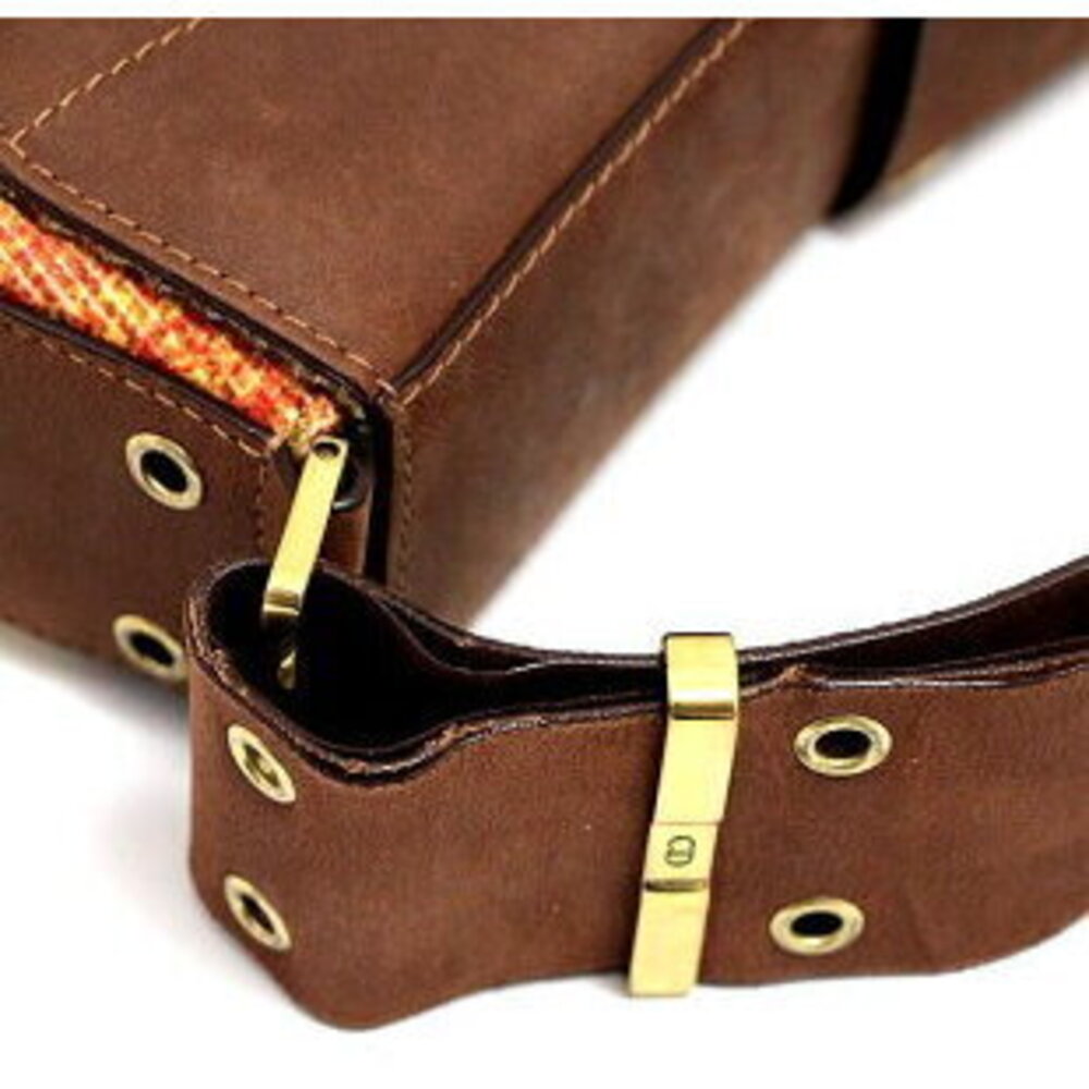 Christian Dior Street Shoulder Bag Canvas Leather Brown Orange - Picture 3 of 6